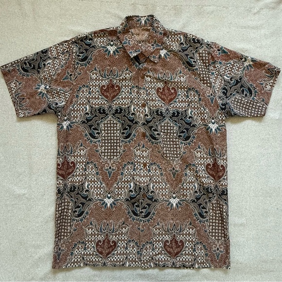 Benang Batik Raja Other - Indonesian Traditional Print Cotton Short SleeveShirt size S? 42” chest
